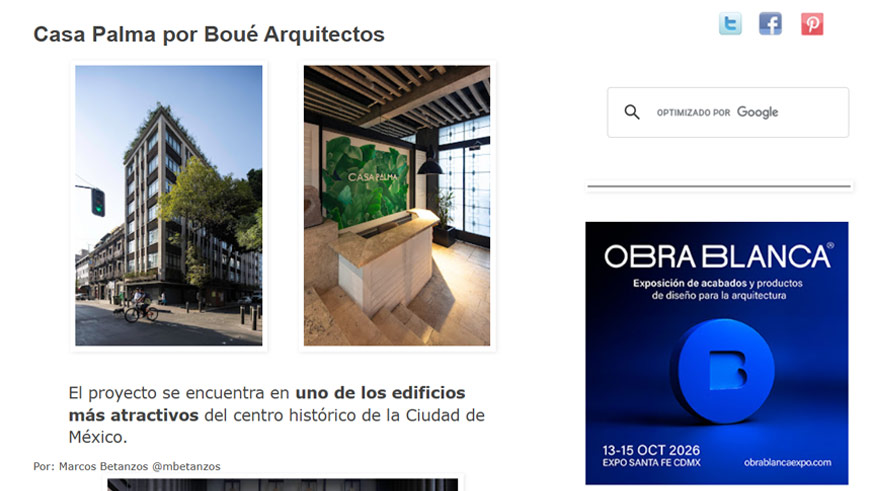 Podio - Casa Palma por Boué Arquitectos