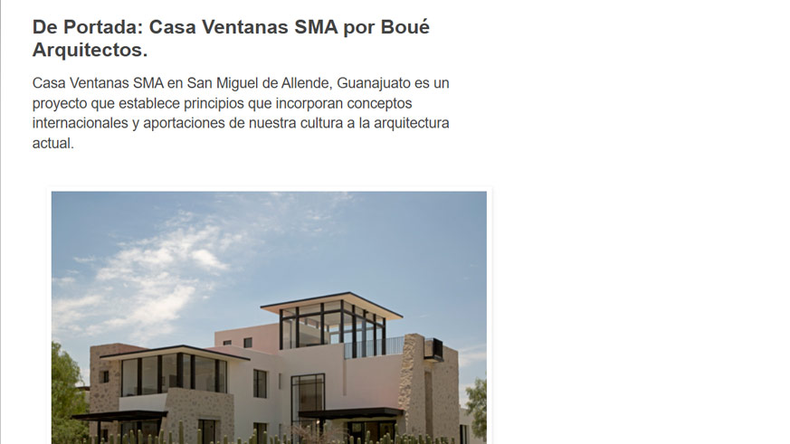 Podio - De Portada: Casa Ventanas SMA por Boué Arquitectos