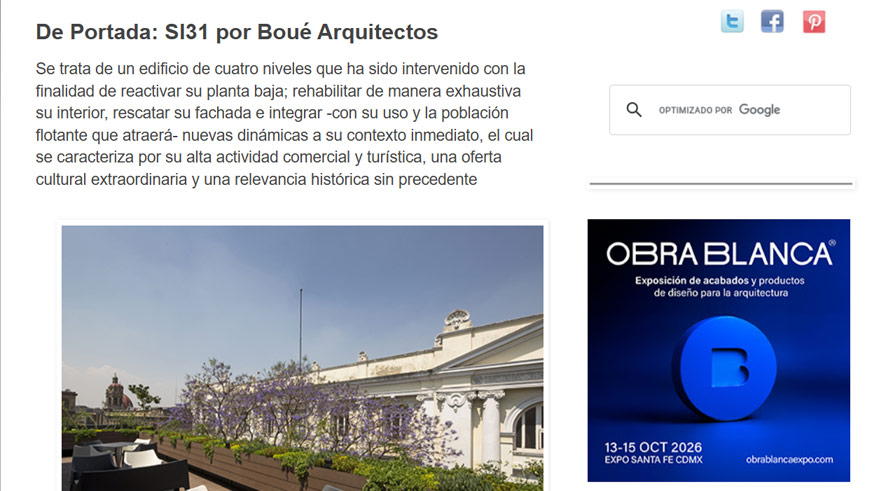 Podio - De Portada: SI31 por Boué Arquitectos