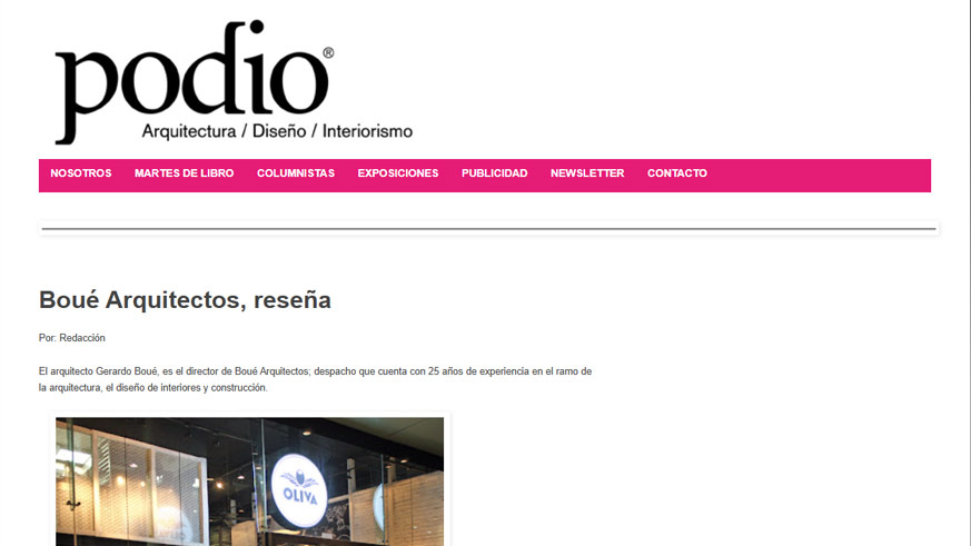 Podio – Reseña General Boué Arquitectos 2012