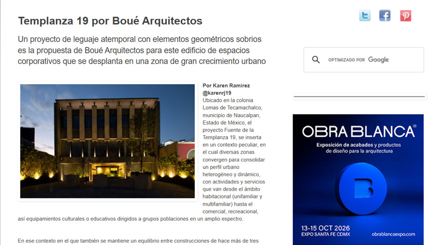 Podio - Templanza 19 por Boué Arquitectos