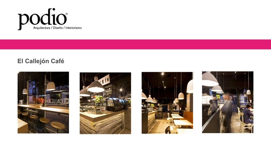 Podio - El Callejón Café por Boué Arquitectos